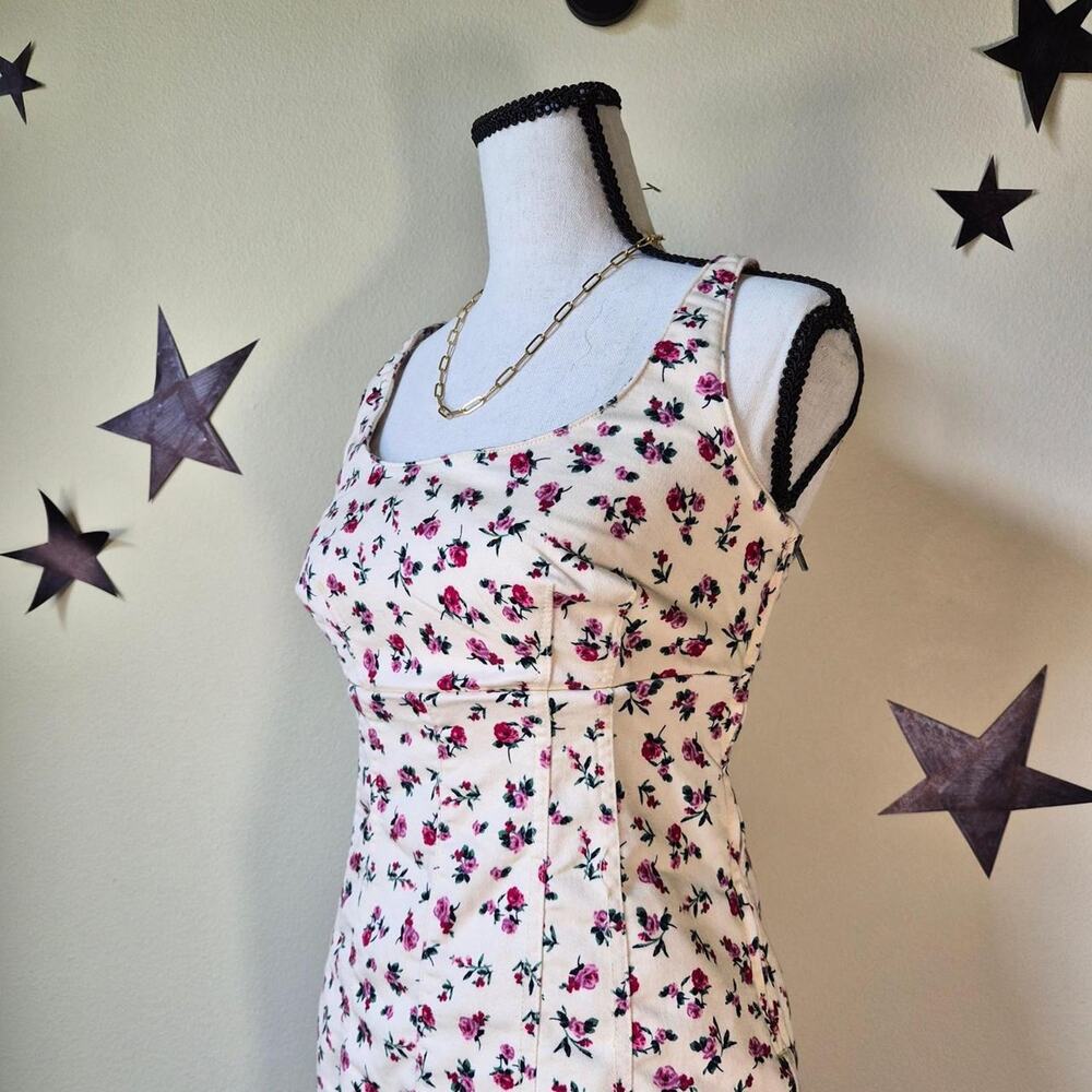 Ditsy Floral Mini Dress XXS Cottagecore Boho Chic Fairycore‎ Coquette Romantic